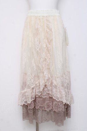 画像: axes femme / グラデレースフリルスカート  ベージュ Y-26-04-05-114-AX-SK-SZ-ZY