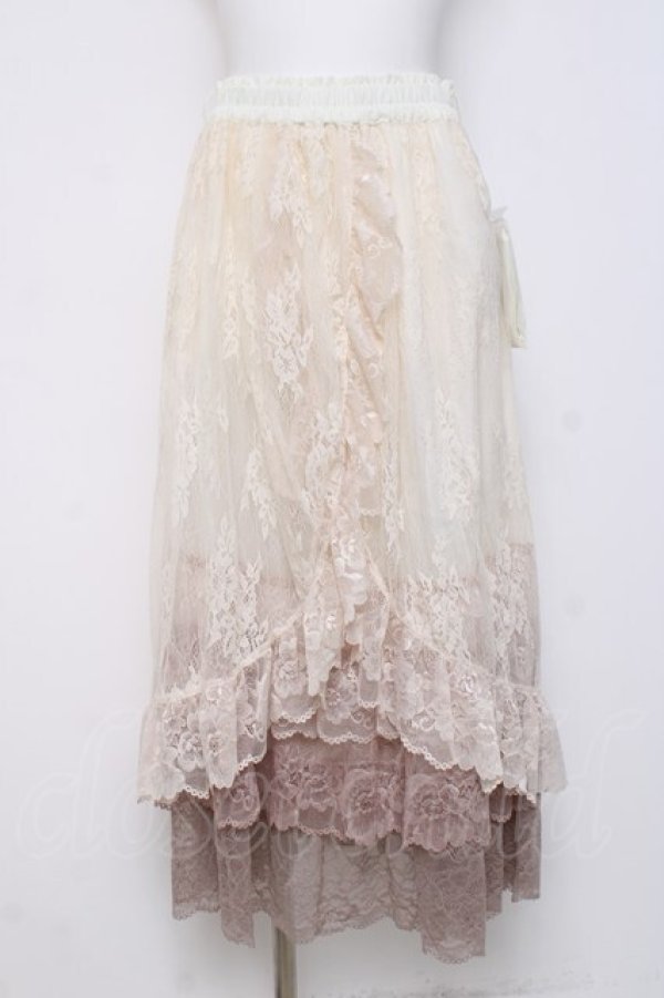 画像1: axes femme / グラデレースフリルスカート  ベージュ Y-26-04-05-114-AX-SK-SZ-ZY (1)