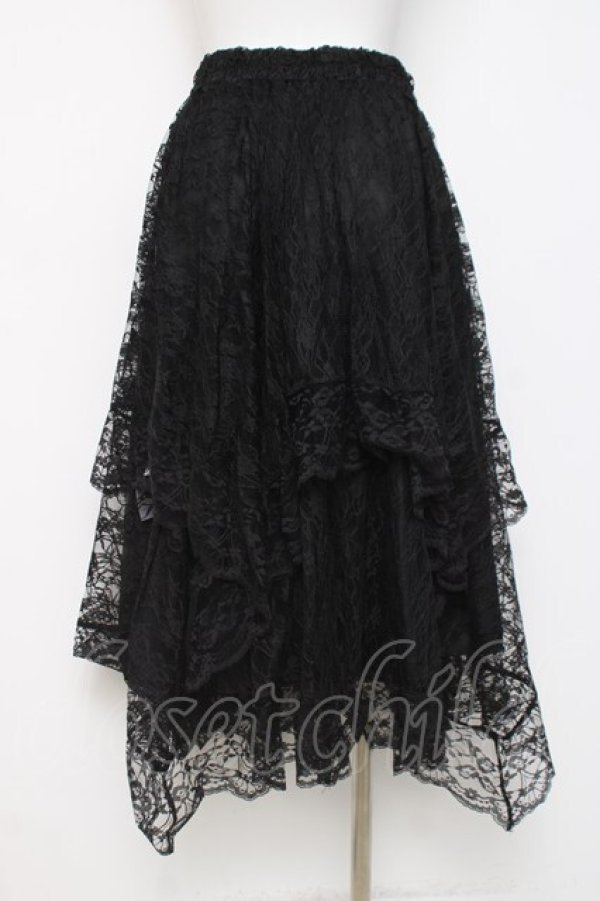 画像2: axes femme / ペチ付イレヘムレーススカート  黒 Y-26-04-05-115-AX-SK-SZ-ZY (2)