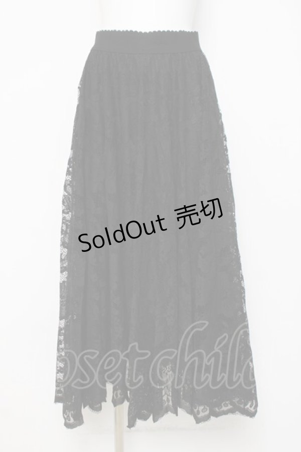 画像1: axes femme / レースサーキュラースカート  黒 Y-26-04-05-119-AX-SK-SZ-ZY (1)