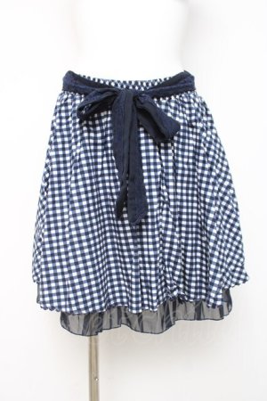 画像: axes femme / ギンガムチェック柄スカート  紺 Y-26-04-05-121-AX-SK-SZ-ZY