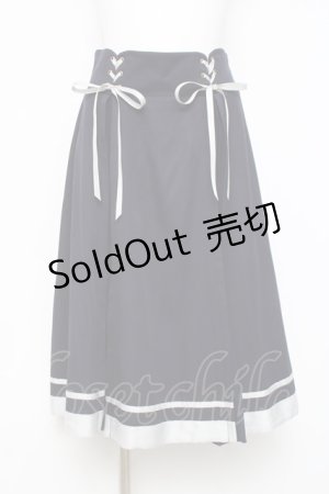 画像: axes femme POETIQUE / プリーツ切替バイカラースカート M 紺 Y-26-04-05-122-AX-SK-SZ-ZY