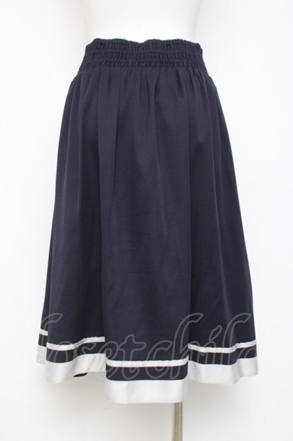 画像2: axes femme POETIQUE / プリーツ切替バイカラースカート M 紺 Y-26-04-05-122-AX-SK-SZ-ZY (2)