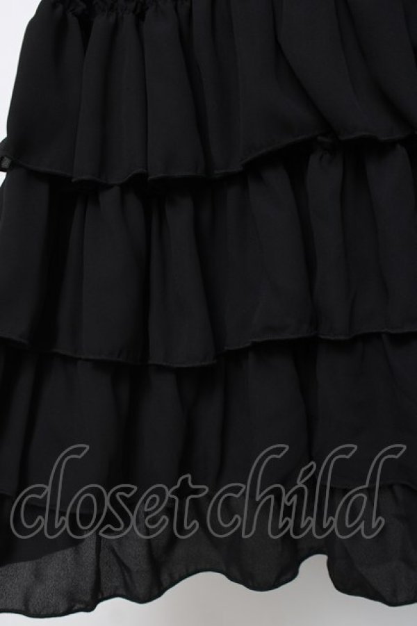 画像3: ATELIER PIERROT / Four-Tiered Ruffle Chiffon Skirt スカート  黒 Y-26-04-05-127-EL-SK-AS-ZY (3)