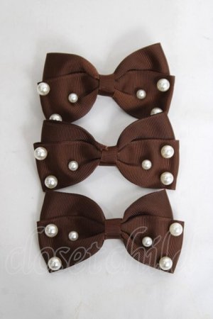 画像: m petit by misako / AM3Pリボンクリップ  中茶 Y-26-04-05-026-LO-AC-SZ-ZY