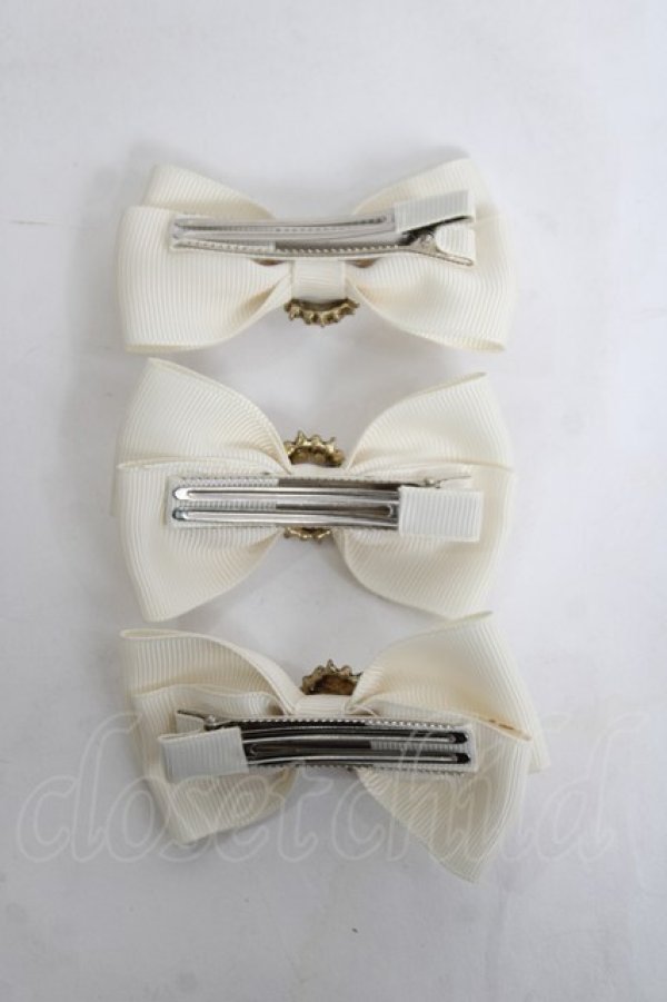 画像2: m petit by misako / AM3Pリボンクリップ  中白 Y-26-04-05-027-LO-AC-SZ-ZY (2)