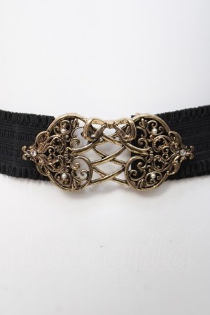 画像: axes femme POETIQUE / レースアップリボンゴムベルト  ゴールド Y-26-04-05-029-AX-ZA-SZ-ZY