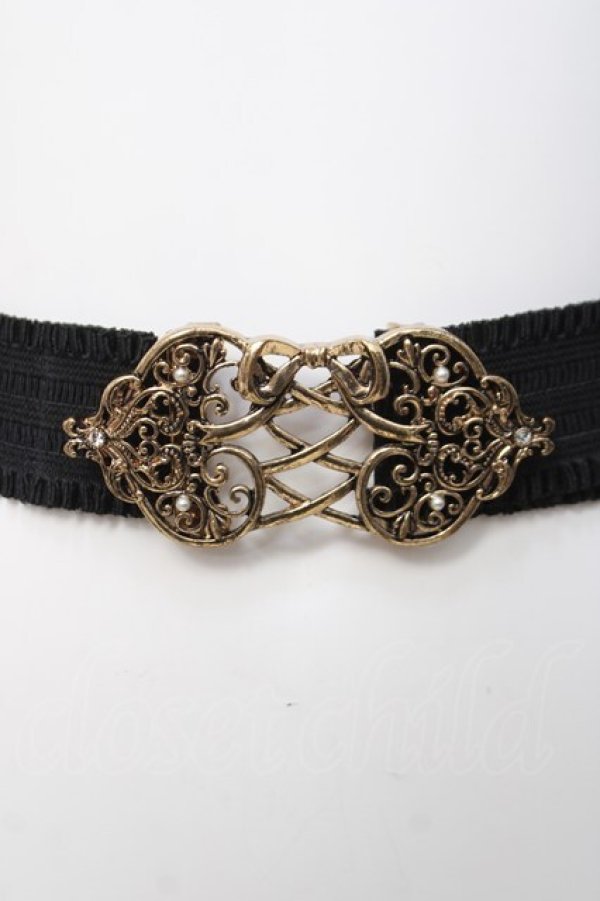 画像1: axes femme POETIQUE / レースアップリボンゴムベルト  ゴールド Y-26-04-05-029-AX-ZA-SZ-ZY (1)