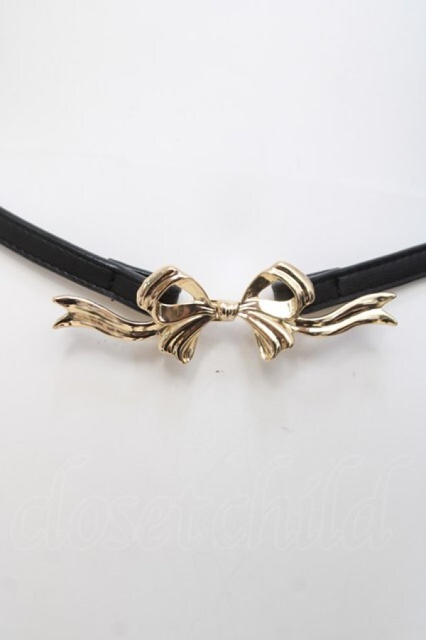 画像1: ｍ petit by misako / TT*AMリボンバックルベルト  黒 Y-26-04-05-030-LO-ZA-SZ-ZY (1)