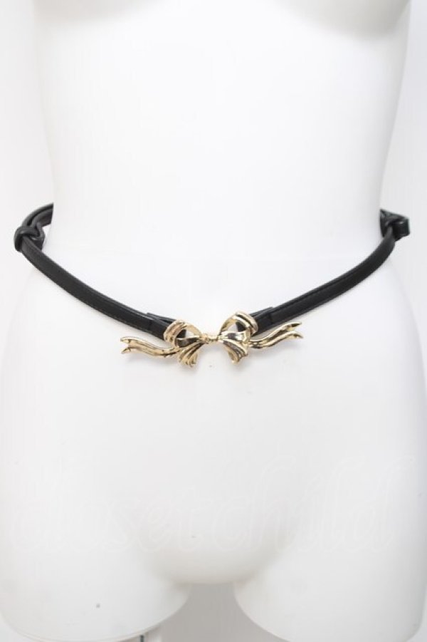 画像2: ｍ petit by misako / TT*AMリボンバックルベルト  黒 Y-26-04-05-030-LO-ZA-SZ-ZY (2)