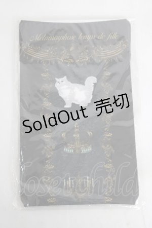 画像: metamorphose / Royal Crown Cat プリントオーバーニー  黒 Y-26-04-05-036-ME-ZA-AS-ZY