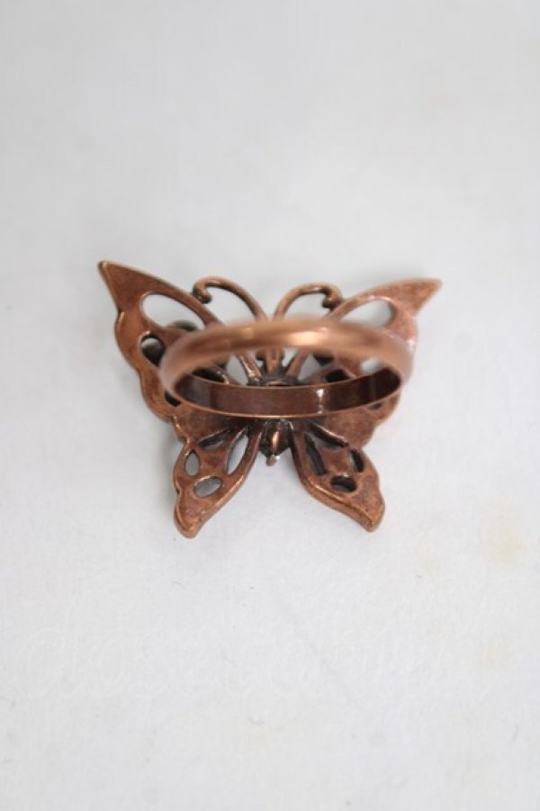 画像3: axes femme / 蝶×ビジューリング  アンティークゴールド Y-26-04-05-003-AX-AC-SZ-ZY (3)