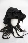 画像4: merry jenny / ribbonフリルハット  黒 Y-26-04-05-038-LO-AC-SZ-ZY (4)