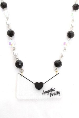 画像: Angelic Pretty / Lovely Love Letterネックレス  黒 Y-26-04-07-001-AP-AC-SZ-ZY