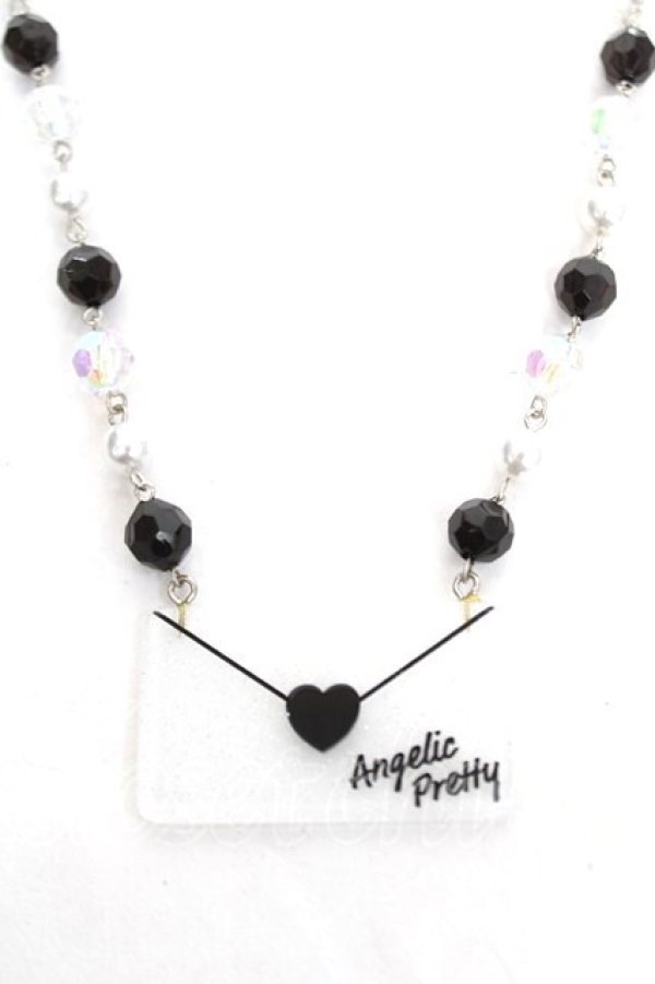 画像1: Angelic Pretty / Lovely Love Letterネックレス  黒 Y-26-04-07-001-AP-AC-SZ-ZY (1)