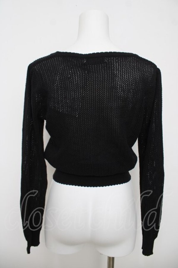 画像2: Ank Rouge / 透かし編みコンパクトカーディガン M 黒 Y-26-04-07-039-CA-TO-SZ-ZY (2)