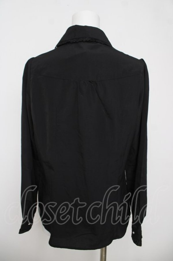 画像2: axes femme / ローズトランプ刺繍ブラウス L 黒 Y-26-04-07-040-AX-BL-SZ-ZY (2)