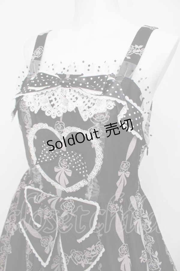 画像3: BABY, THE STARS SHINE BRIGHT / Sugar Rose Tea Timeプリントハートジャンパースカート  黒 Y-26-04-07-046-BA-OP-SZ-ZY (3)