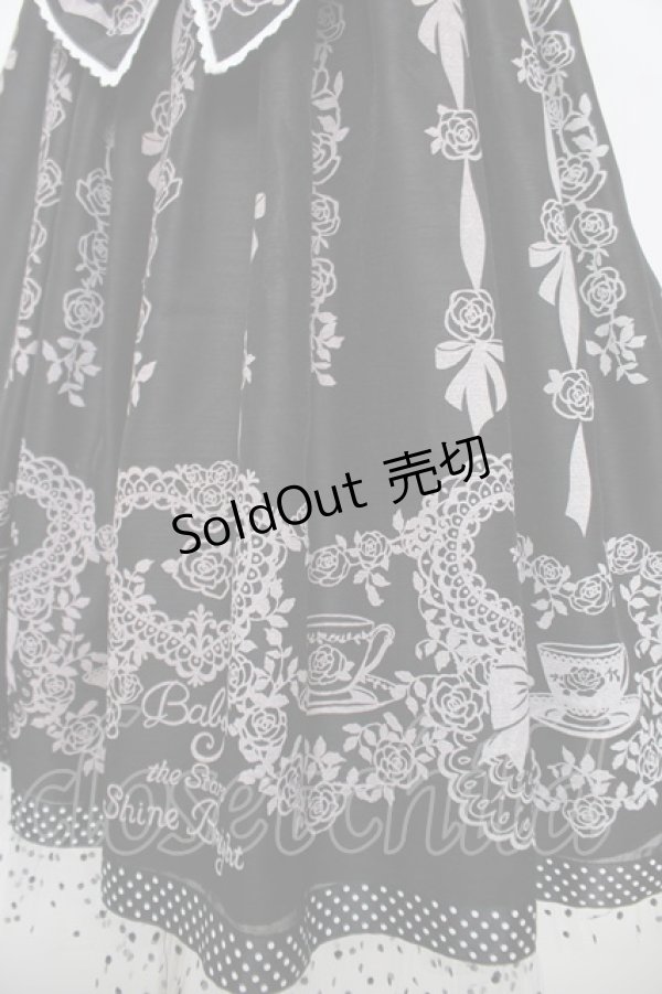 画像4: BABY, THE STARS SHINE BRIGHT / Sugar Rose Tea Timeプリントハートジャンパースカート  黒 Y-26-04-07-046-BA-OP-SZ-ZY (4)