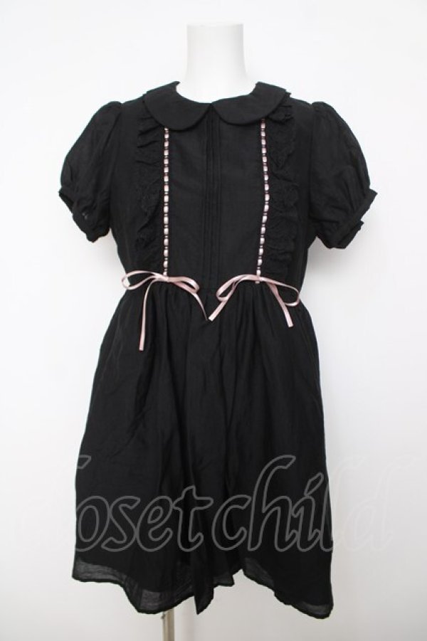 画像1: Ank Rouge / レースリボンドーリーワンピース M 黒 Y-26-04-07-054-CA-OP-SZ-ZY (1)