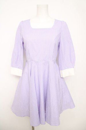 画像: Ank Rouge / ギンガムチェックワンピース M ラベンダー Y-26-04-07-058-CA-OP-SZ-ZY
