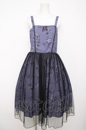 画像: axes femme kawaii / クラシックブーケ柄ジャンスカ M パープル Y-26-04-07-059-AX-OP-SZ-ZY