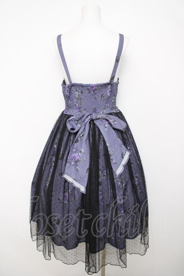 画像2: axes femme kawaii / クラシックブーケ柄ジャンスカ M パープル Y-26-04-07-059-AX-OP-SZ-ZY (2)