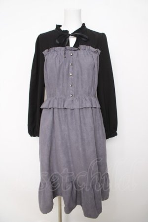 画像: axes femme / 切り替えビスチェ風ワンピース M グレー Y-26-04-07-061-AX-OP-SZ-ZY