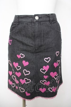 画像: Shirley Temple / ハートデニムスカート 160 黒 Y-26-04-07-066-ET-SK-SZ-ZY