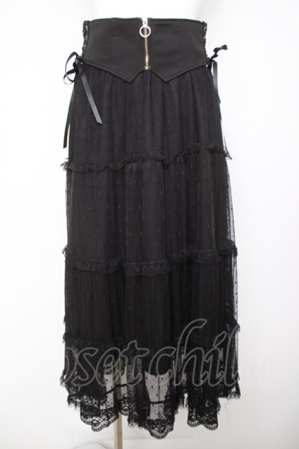 画像1: axes femme / ベルト付チュールスカート F 黒 Y-26-04-07-068-AX-SK-SZ-ZY (1)