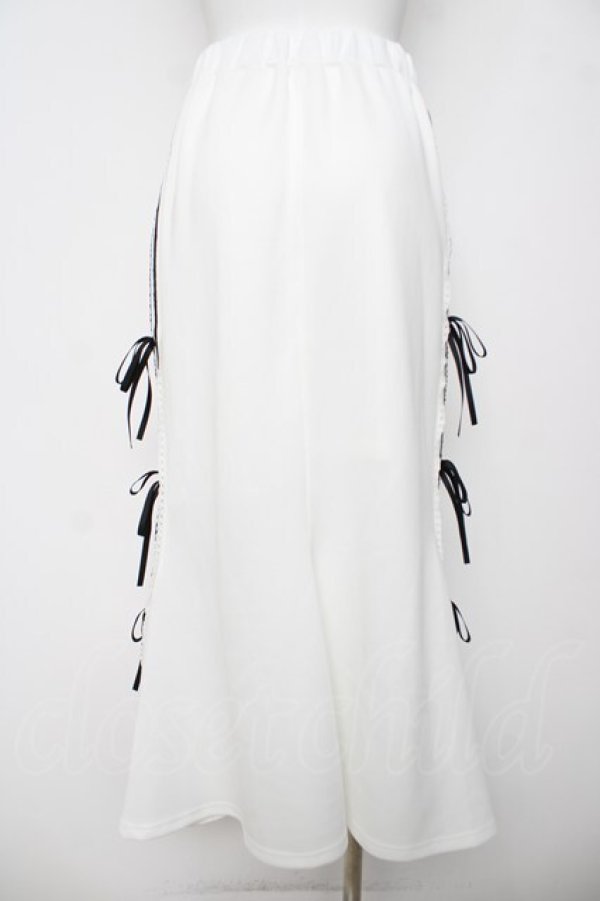 画像2: axes femme POETIQUE / ペチ付リボンラインロングスカート M 白 Y-26-04-07-069-AX-SK-SZ-ZY (2)