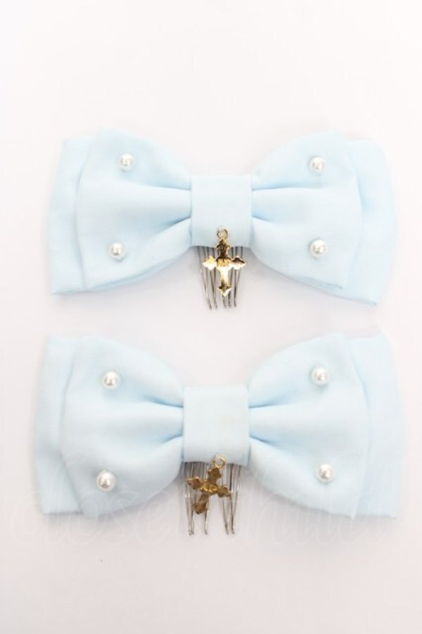 画像1: Angelic Pretty / オーガンジークロスコーム  サックス Y-26-04-07-011-AP-AC-SZ-ZY (1)