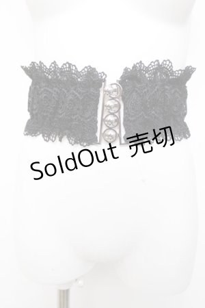 画像: axes femme POETIQUE / 編み上げ×レース太ゴムベルト  黒 Y-26-04-07-017-AX-ZA-SZ-ZY