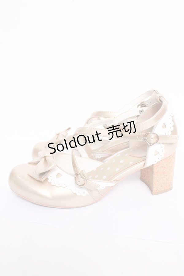 画像2: Angelic Pretty / Heartセパレートシューズ L ゴールド Y-26-04-07-028-AP-SH-SZ-ZY (2)