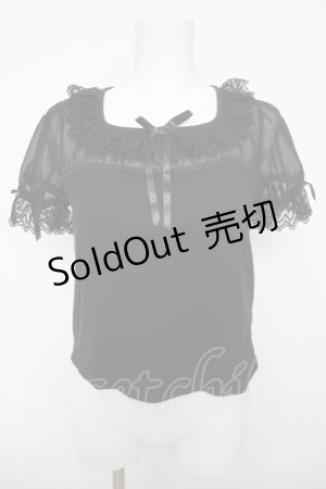 画像: Angelic Pretty / Dreamシフォン切替カットソー  黒 Y-26-04-07-031-AP-TO-SZ-ZY