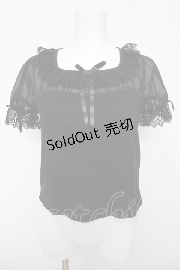 画像1: Angelic Pretty / Dreamシフォン切替カットソー  黒 Y-26-04-07-031-AP-TO-SZ-ZY (1)