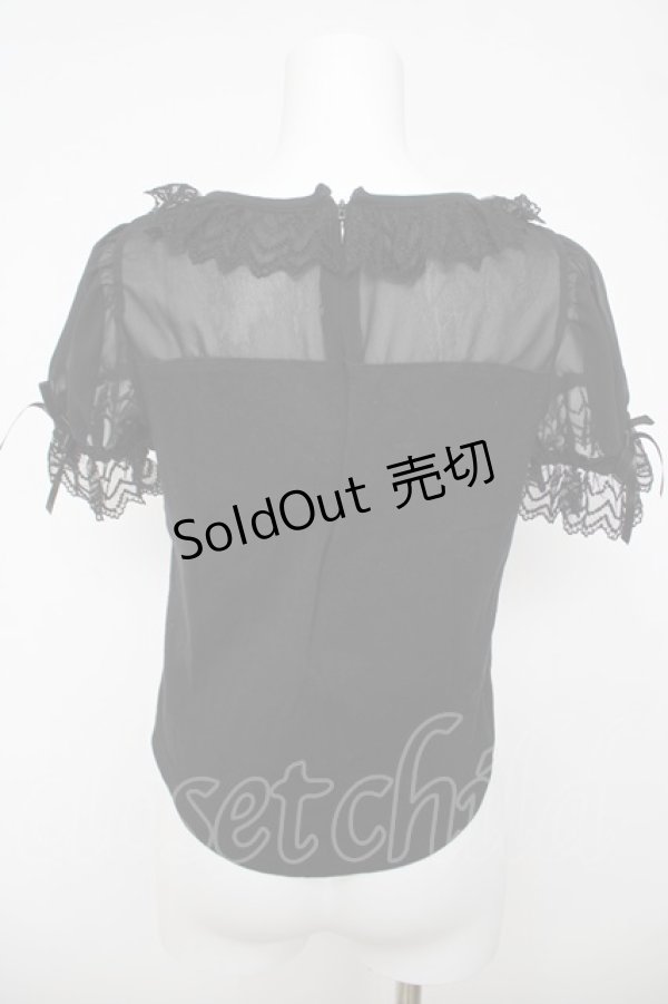 画像2: Angelic Pretty / Dreamシフォン切替カットソー  黒 Y-26-04-07-031-AP-TO-SZ-ZY (2)