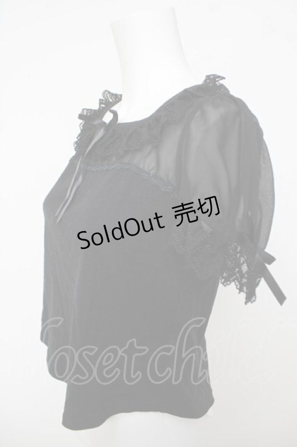 画像3: Angelic Pretty / Dreamシフォン切替カットソー  黒 Y-26-04-07-031-AP-TO-SZ-ZY (3)