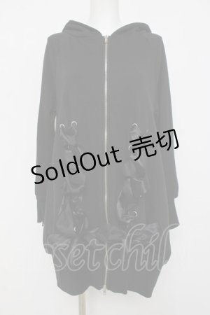 画像: HELL CAT PUNKS / スピンドルパーカー  黒 Y-26-04-09-029-PU-TO-AS-ZY