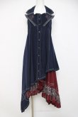 画像1: Ozz oneste / 薔薇刺繍ロングベストワンピース  紺 Y-26-04-09-032-OO-OP-SZ-ZY (1)