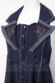 画像5: Ozz oneste / 薔薇刺繍ロングベストワンピース  紺 Y-26-04-09-032-OO-OP-SZ-ZY (5)