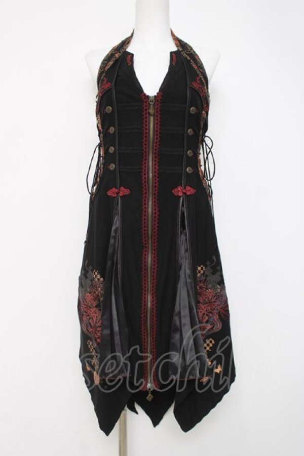 画像1: Ozz oneste / ホルターネックロングベスト  黒 Y-26-04-09-033-OO-TO-SZ-ZY (1)