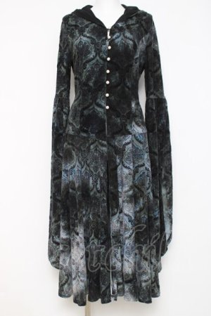 画像: Ozz oneste / フロッキーフロントボタンワンピース  グリーンｘ黒 Y-26-04-09-034-OO-OP-AS-ZY