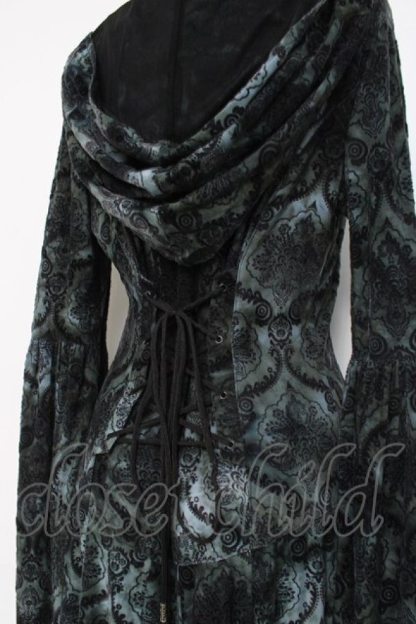 画像3: Ozz oneste / フロッキーフロントボタンワンピース  グリーンｘ黒 Y-26-04-09-034-OO-OP-AS-ZY (3)