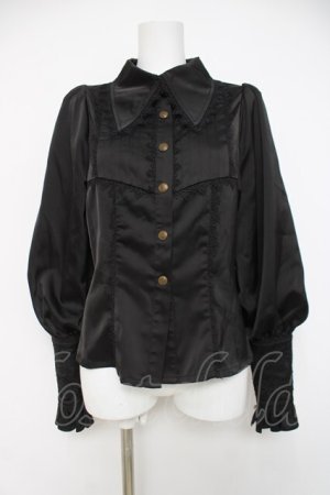 画像: Hoshibako Works / レースデザインブラウス  黒 Y-26-04-09-035-LO-BL-SZ-ZY