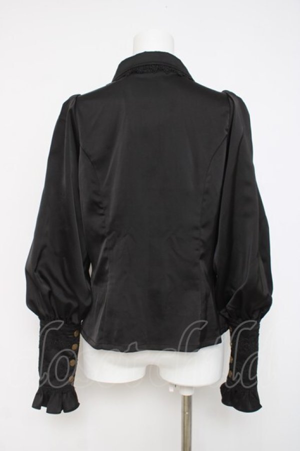 画像2: Hoshibako Works / レースデザインブラウス  黒 Y-26-04-09-035-LO-BL-SZ-ZY (2)