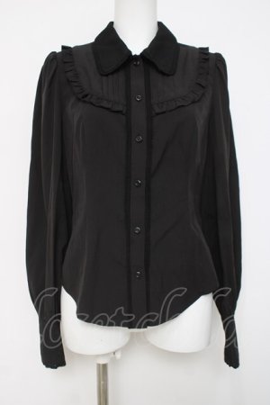 画像: Hoshibako Works / ジャスミン刺繍フリルブラウス  黒 Y-26-04-09-036-LO-BL-SZ-ZY