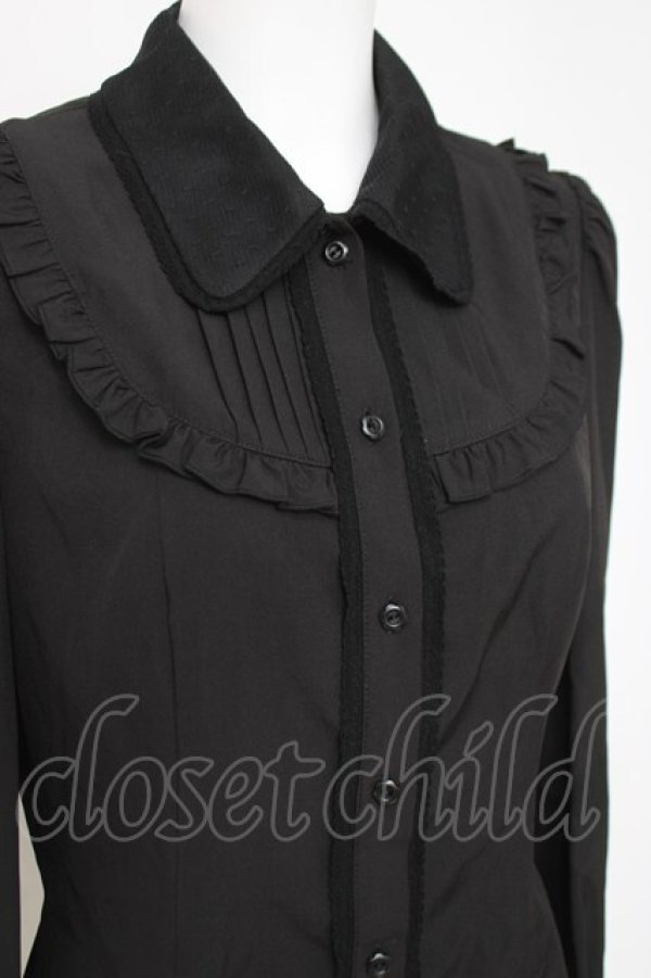 画像4: Hoshibako Works / ジャスミン刺繍フリルブラウス  黒 Y-26-04-09-036-LO-BL-SZ-ZY (4)