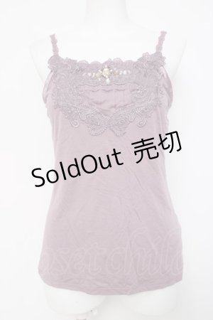 画像: axes femme / ドライフラワービジューキャミソール  ラベンダー Y-26-04-09-040-AX-TO-SZ-ZY