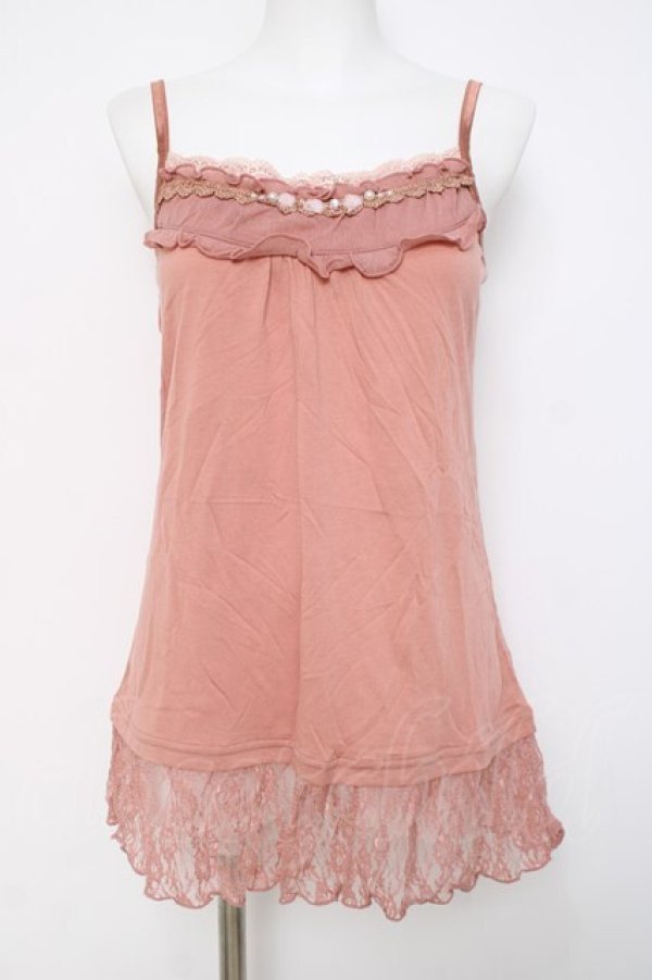 画像1: axes femme / ミニローズロングキャミ  ピンク Y-26-04-09-041-AX-TO-SZ-ZY (1)